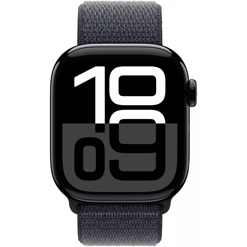 Apple Watch 10 42mm GPS+4G aluminium Sport Loop Jet zwart/Ink