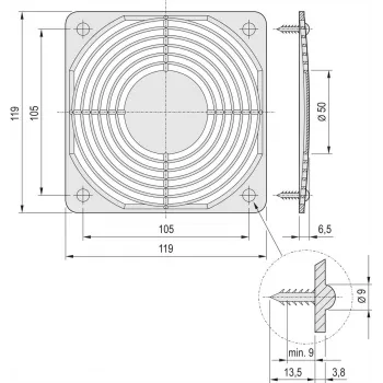 Schroff ventilatorrooster SNAP-IN type (60225052)