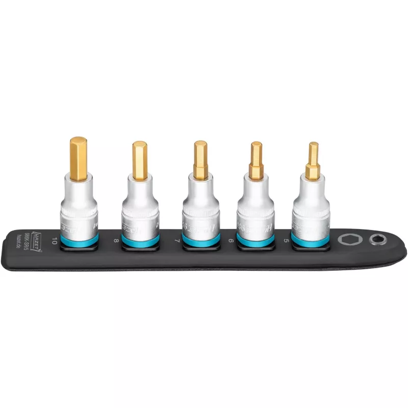 Inbus-dopsleutelset Hazet 986K-SR/5, 5-delig, maten 5–10 mm