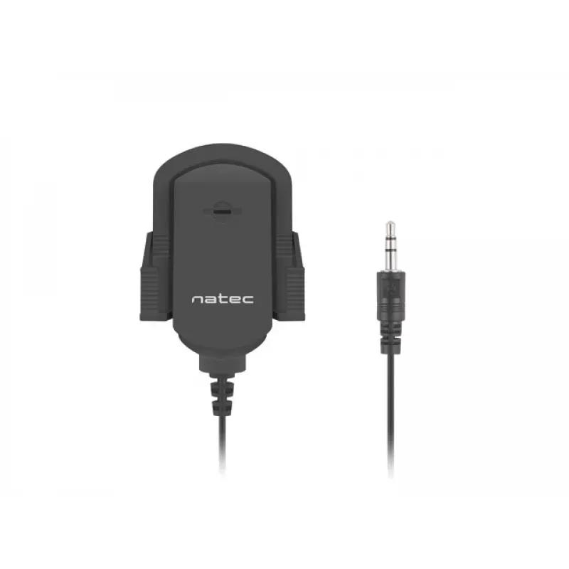 Kleefmicrofoon NATEC NMI-1352, bedraad 3,5 mm, gevoeligheid -58 dB, 50–16000 Hz, 1,8 m kabel, 20 g