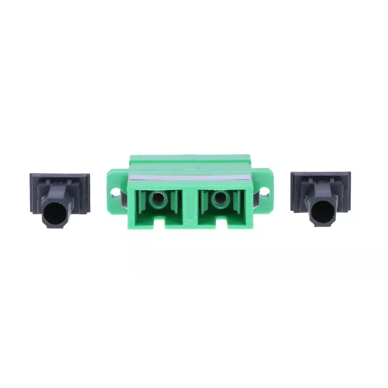 Extralink SC/APC duplex-adapter, singlemode, groen