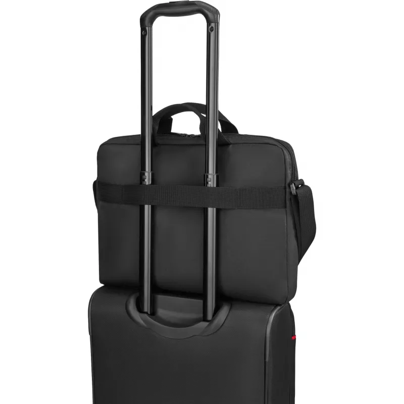 Laptoptas Wenger BQ 16 Slimcase Toploader zwart — geschikt voor 16-inch laptops, toploader-ontwerp, gevoerd vak