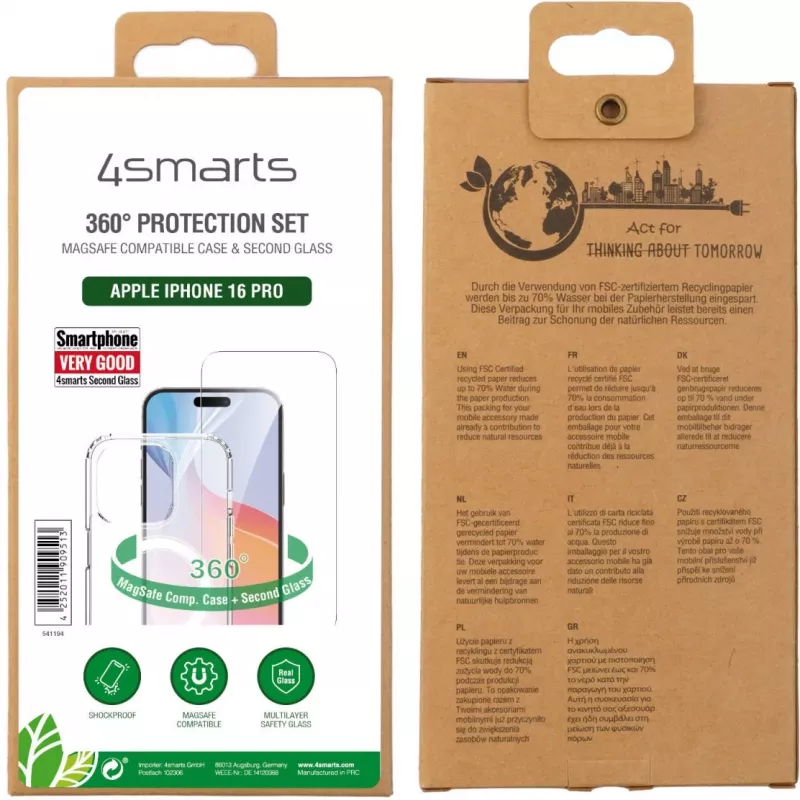 Hoes 4smarts iPhone 16 Pro 16 cm (6.3 inch) transparant