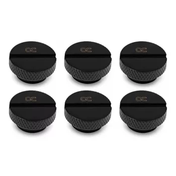 Alphacool Eiszapfen G1/4 afsluitschroeven (pluggen), zwart, 6-pack