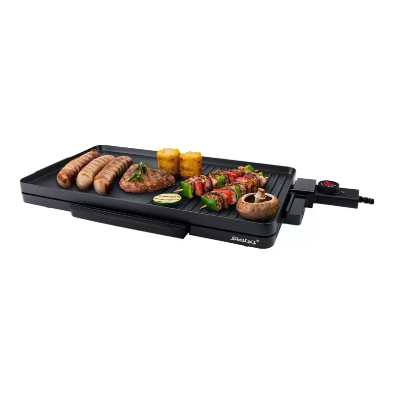 Elektrische tafelgrill Steba VG 30 slank met instelbare temperatuurregeling, zwart