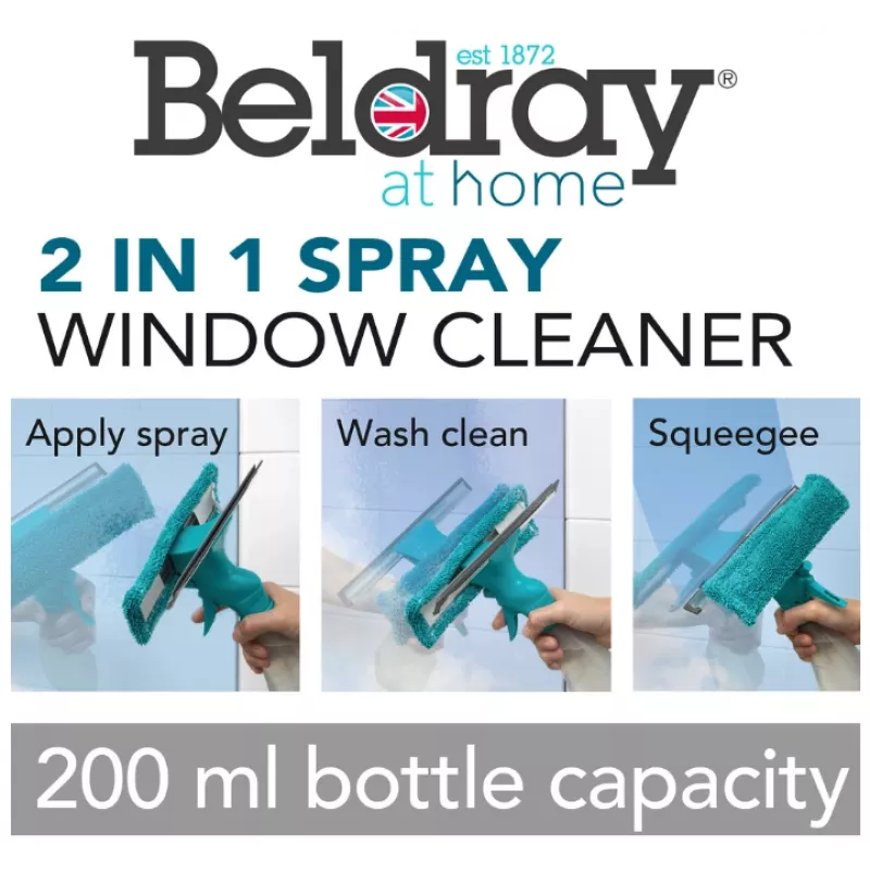 Beldray LA024275TQEU7 2-in-1 raamreiniger spray – spuit- en trekkerhulp
