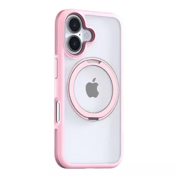 Beschermhoesje Torras Ostand R Fusion voor iPhone 16 – roze, slank, licht, bescherming tegen krassen en lichte stoten