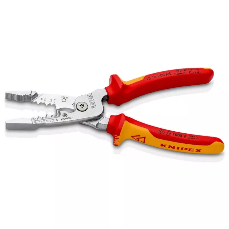 Kabelstripper Knipex 13 76 200 ME 6 mm stripcapaciteit rood roestvrij staal geel
