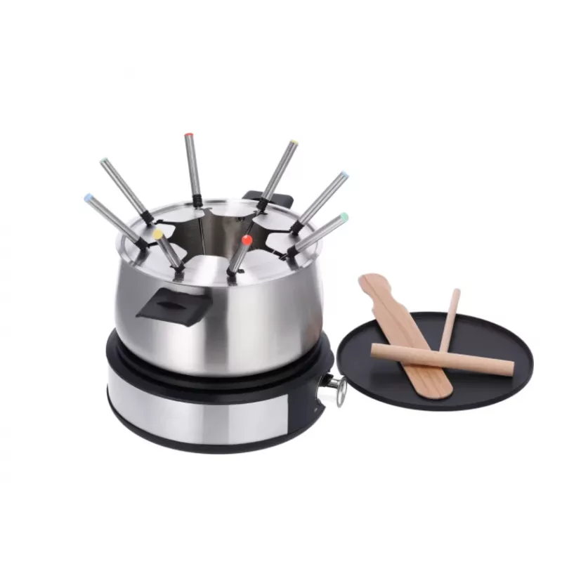 Severin FO 2471 fondue- en crêpecombinatie, zwart/roestvrij staal