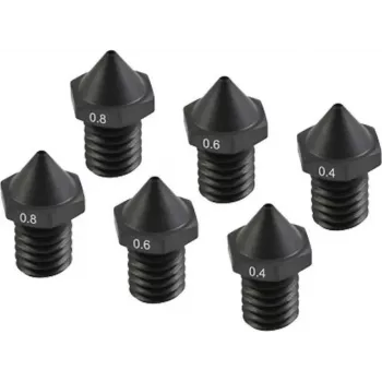 Geharde 3D-printer-nozzles Flashforge C3P set 0,4 mm / 0,6 mm / 0,8 mm