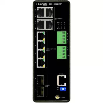 Managed LANCOM IGS-3510XUP Layer 3-switch, 8x 2.5G RJ-45-poorten, 10G-ondersteuning, PoE, 68 Gbit/s switching