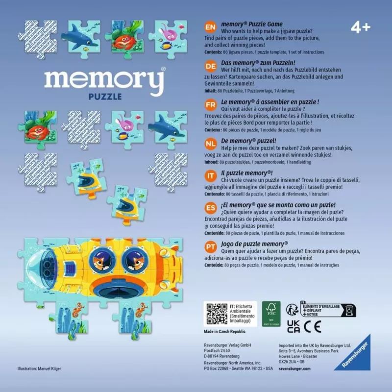 memory Puzzel Onderwaterwereld, bordspel