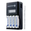 Accuoplader everActive NC450B — 4-cellen AAA-oplader, 110/230V AC, zwart