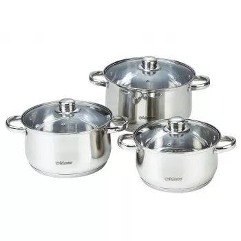 MAESTRO MR-2020-6M 6-delige pannenset, roestvrij staal