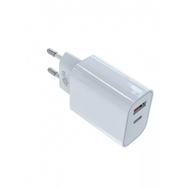 Universele oplader 2x3A USB C + USB A Power Delivery wit