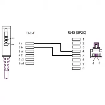 Wentronic Goobay - telefoonkabel - TAE-F (M) - RJ-45 (M) - 10m - zwart (51235)