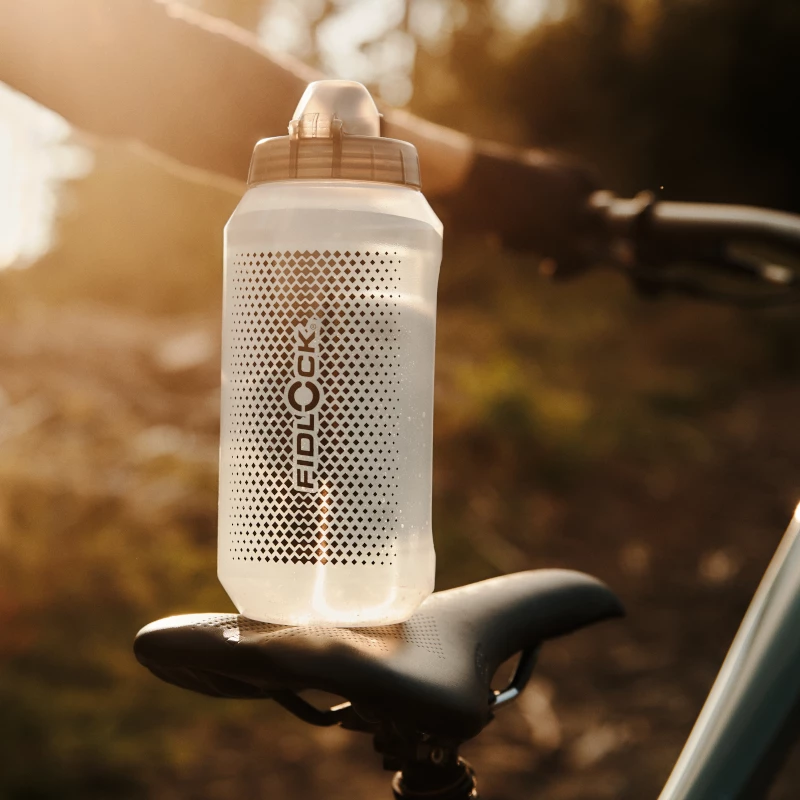 Fidlock Twist Bottle 750 Compact + Bike Base clear zwart