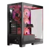 Pc-behuizing MODECOM Volcano SPACE APEX ARGB midi tower, gehard glas, USB-C, ondersteunt ATX/microATX/Mini-ITX, GPU tot 430 mm, CPU-koeler tot 180 mm