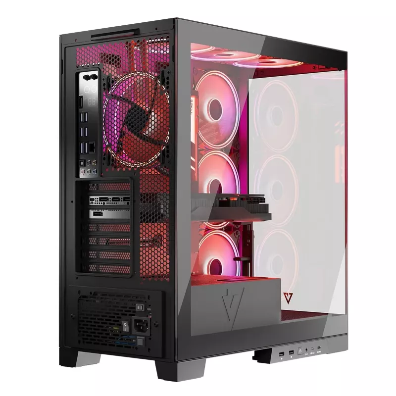 Pc-behuizing MODECOM Volcano SPACE APEX ARGB midi tower, gehard glas, USB-C, ondersteunt ATX/microATX/Mini-ITX, GPU tot 430 mm, CPU-koeler tot 180 mm