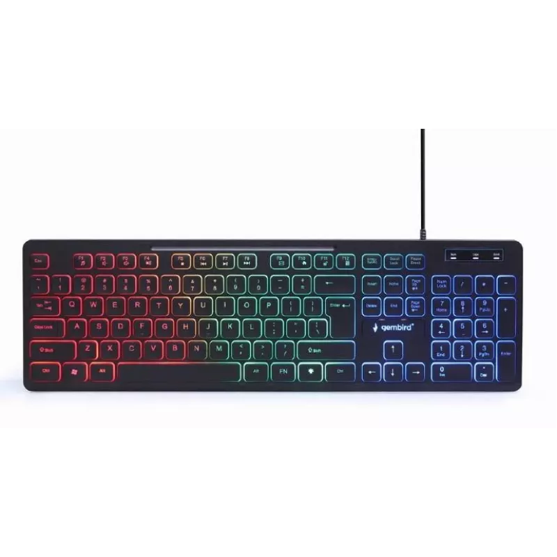 Bekabeld full-size toetsenbord met muis Gembird KBS-UML-01 — USB, QWERTY US, 104 toetsen, zwart