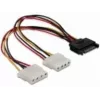 SATA 15-pin naar 2x 4-pin Molex bus 20 cm DeLOCK 65159