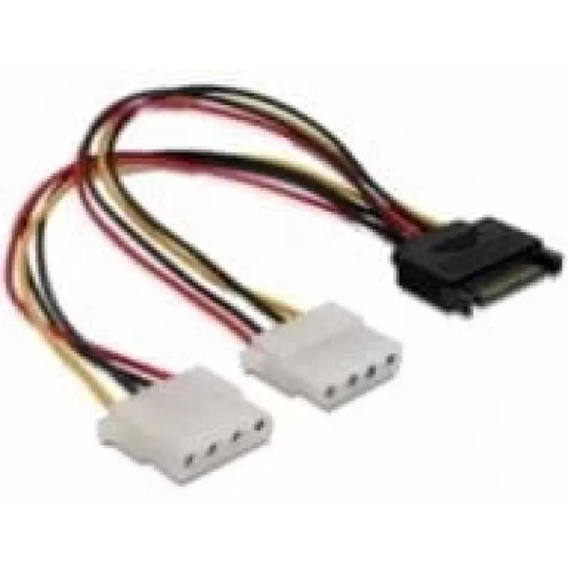 SATA 15-pin naar 2x 4-pin Molex bus 20 cm DeLOCK 65159