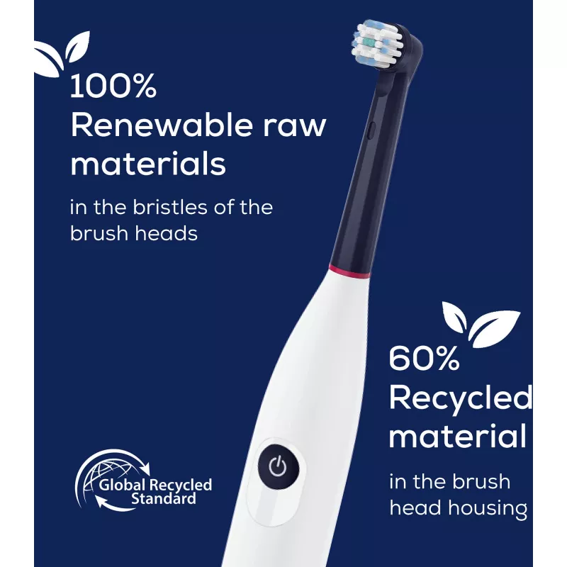 Beurer TB Sensitive Eco Green Planet borstelkoppen, donkerblauw, 4-pack