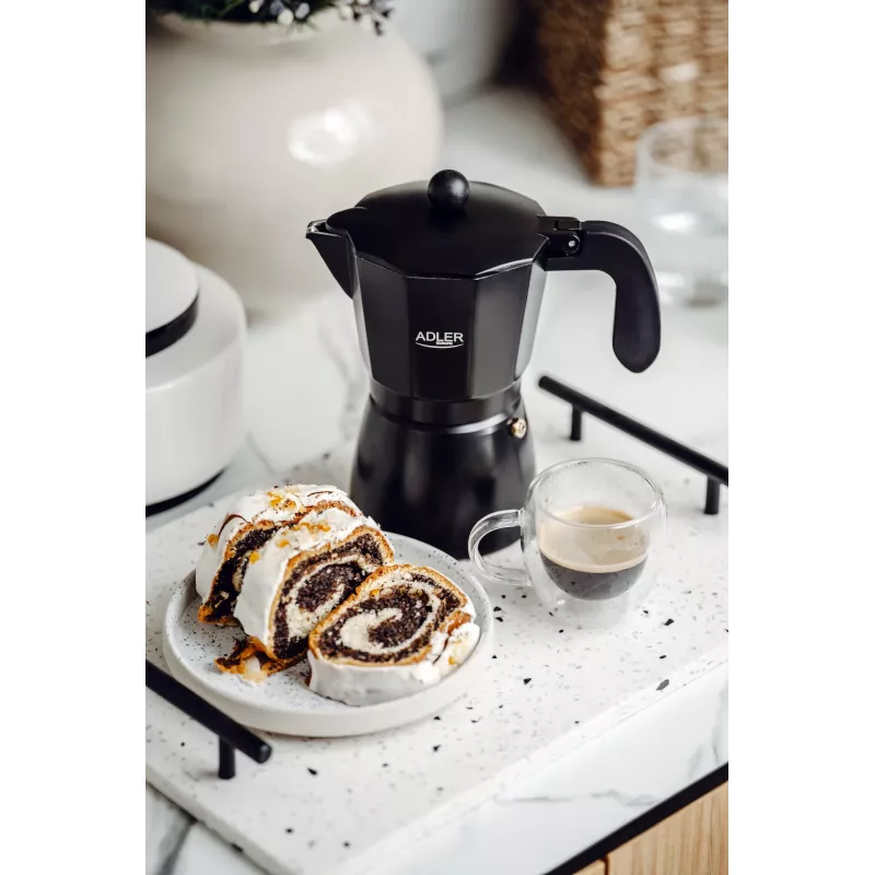 Espressomachine Adler AD 4421 — 15 bar pomp, zwarte behuizing