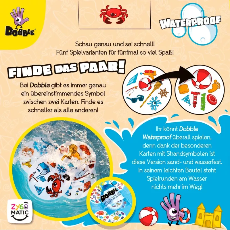 Dobble Waterproof, kaartspel