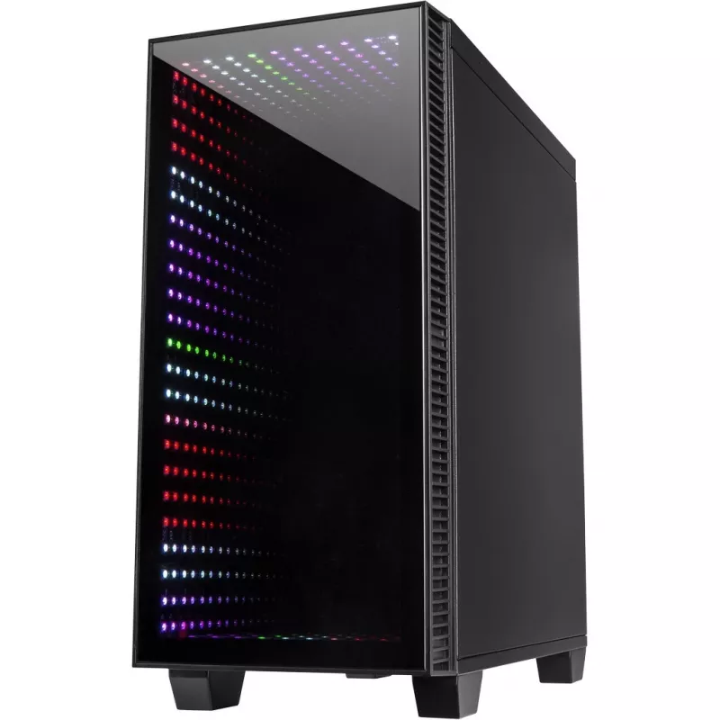 Behuizing INTER-TECH X-608 INFINITY MICRO, microATX, RGB, voor- en zijpaneel van gehard glas, zonder voeding