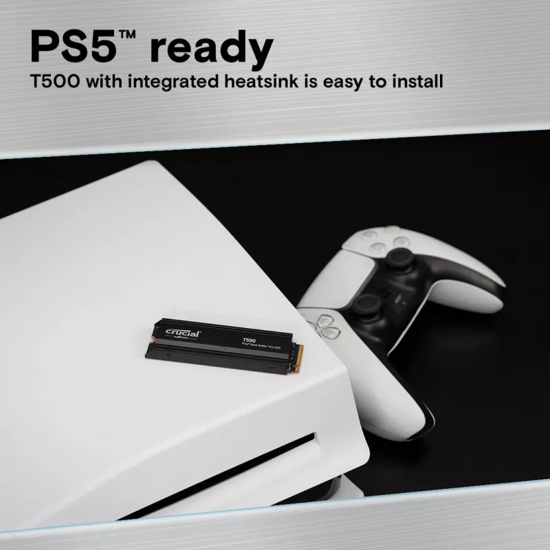 SSD Crucial T500 1TB M.2 NVMe 2280 PCIe 4.0 met koellichaam
