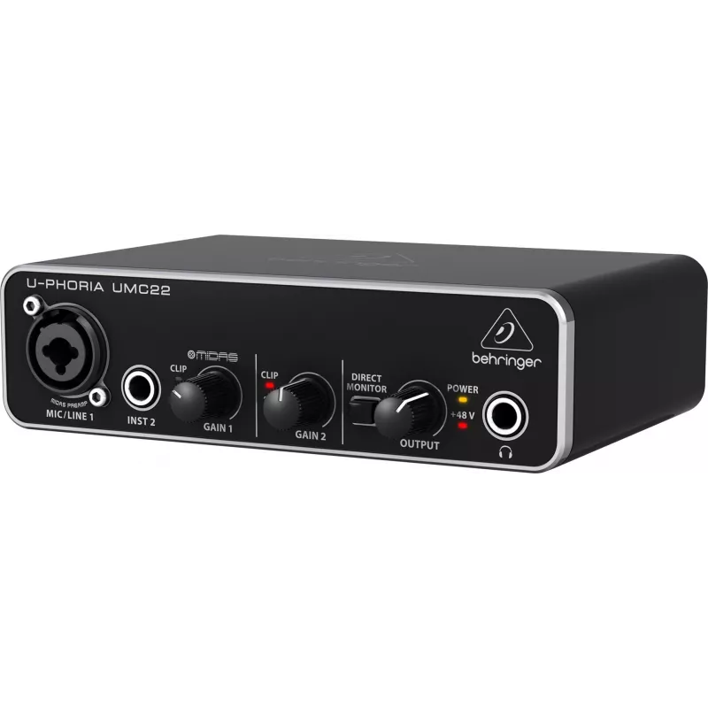 Behringer UMC22 aanvullend muziekapparatuur concert/studio voorversterker