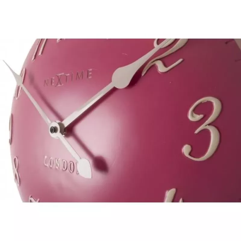 NeXtime klok 3084rz London Arabic, Ø34,5 cm, wand, roze/wit