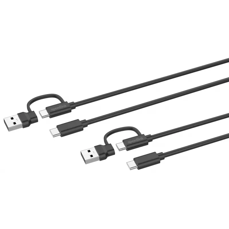 USB 3.2 Gen 1 (3.1 Gen 1) kabel Speedlink SL-460101-BK, 3 m, USB A/USB C naar USB C, zwart