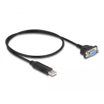 DeLOCK USB 2.0 naar serieel RS-232 adapter 50 cm FTDI zwart