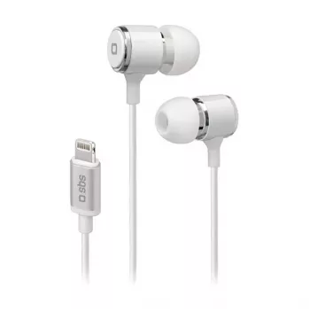 SBS TEINEARLIGHTW - hoofdtelefoon - in-ear - bellen & muziek - wit - knop - buttons
