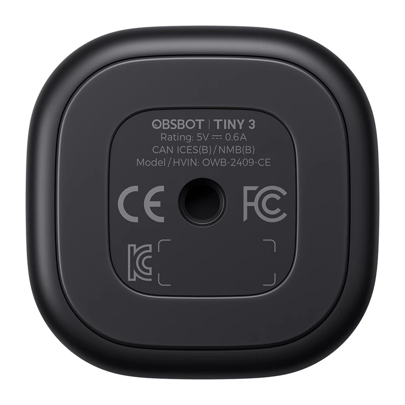 Webcam Obsbot Tiny 3 PTZ 4K van Obsbot — compacte 4K-PTZ-camera voor streaming en conferenties