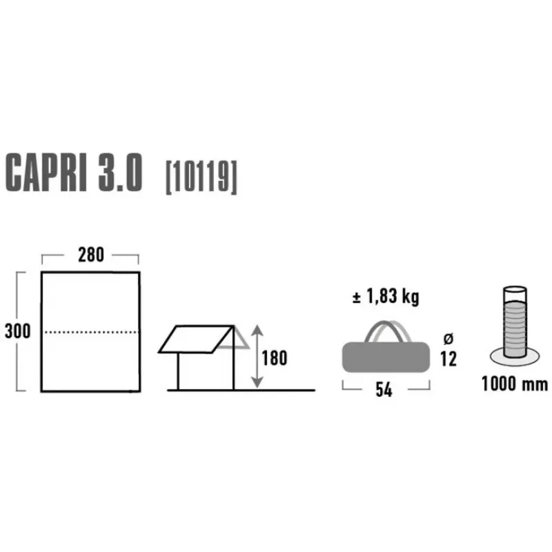 Zonnescherm Capri 3.0, UV80 (aluminium/grijs)
