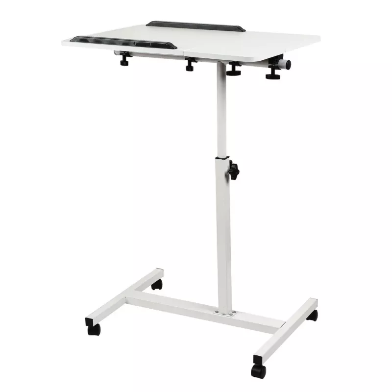 Maclean mobiele bureau-/laptopstandaard, wit, hoogteverstelling 59-89 cm, max. 30 kg, MC-121 W