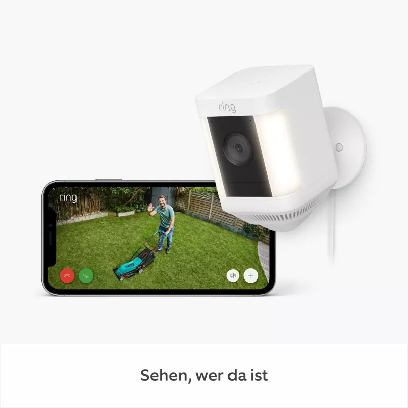 Ring Spotlight Cam Plus Plug-In netwerk-bewakingscamera voor buiten