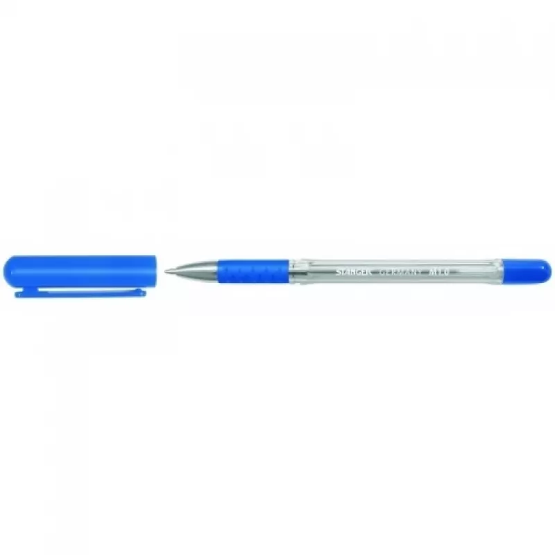 Balpen Stanger 18000300007 — blauwe inkt, 1,0 mm punt, Softgrip