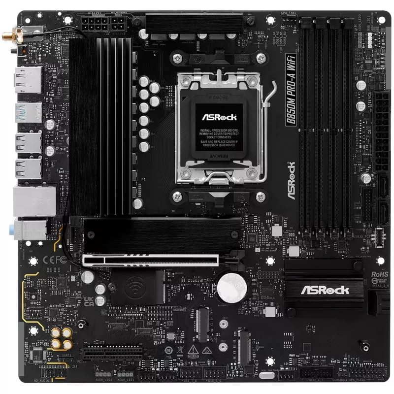 Moederbord ASRock B850M Pro-A WiFi micro ATX – AMD B850, socket AM5, DDR5, 4x DIMM, 256 GB, Wi-Fi, 2,5-Gb-LAN