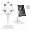 Tablet-bureau-/muurbeugel MACLEAN MC-468W, wit, voor 7,9–11 inch tablets, klem- en montageset, kantelbaar