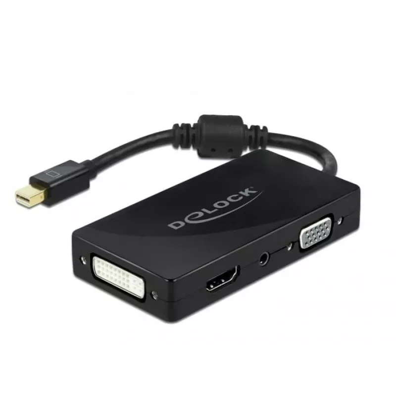 DeLOCK Mini DisplayPort 1.2 naar VGA HDMI DVI audio 4K passief zwart