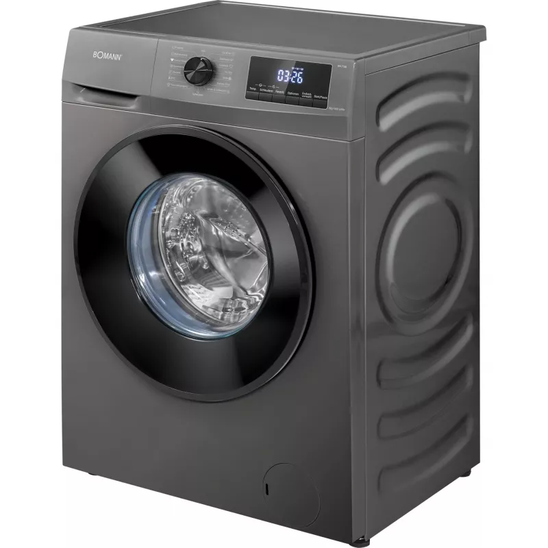 BOMANN WA 7185 frontlader wasmachine, 8 kg, 1400 tpm, titanium/zwart