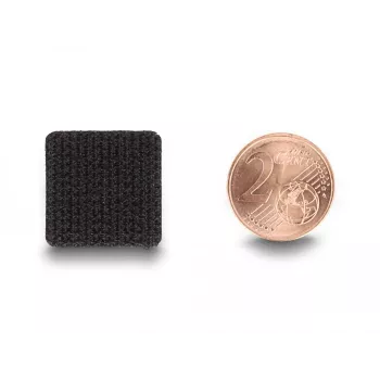 DeLOCK klittenbandpunten vierkant zelfklevend 64 stuks zwart