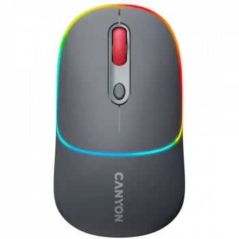 Canyon MW-22 2in1 RGB draadloze muis - grijs - Bluetooth/RF - 1.600 dpi - oplaadbaar