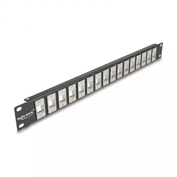 DeLOCK 19 inch Keystone patchpanel 16 poorten 1U zwart