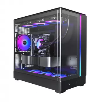 Pc-behuizing Montech KING 15 PRO zwart — midi-tower voor micro ATX / Mini-ITX