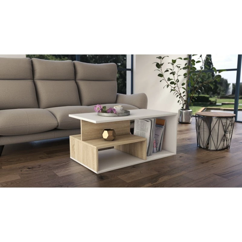 Topeshop PRIMA SON MIX salontafel / bijzettafel / eindtafel, salontafel, vrij gevormd, 1 poot